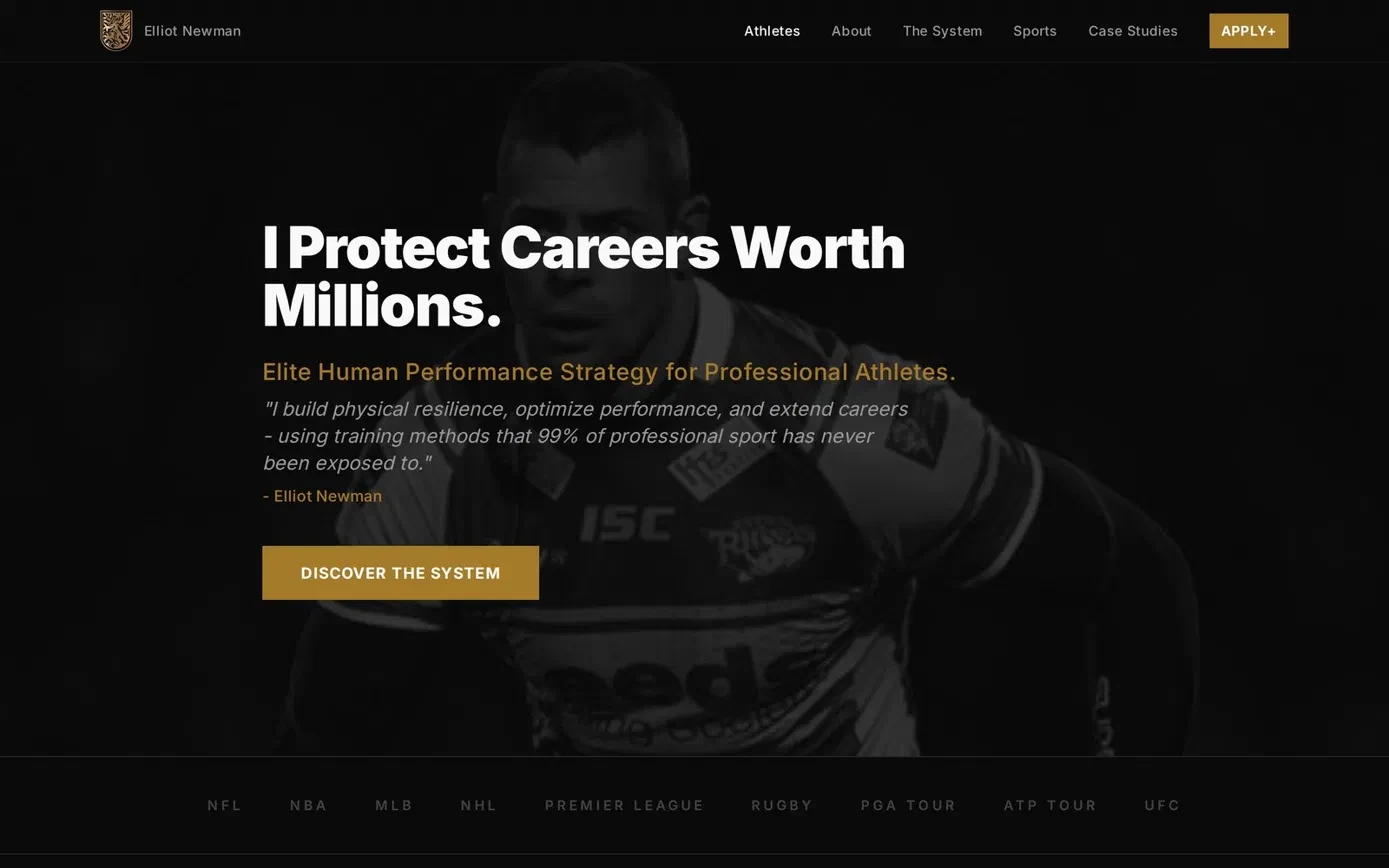 Athletes page of elliotnewman.com