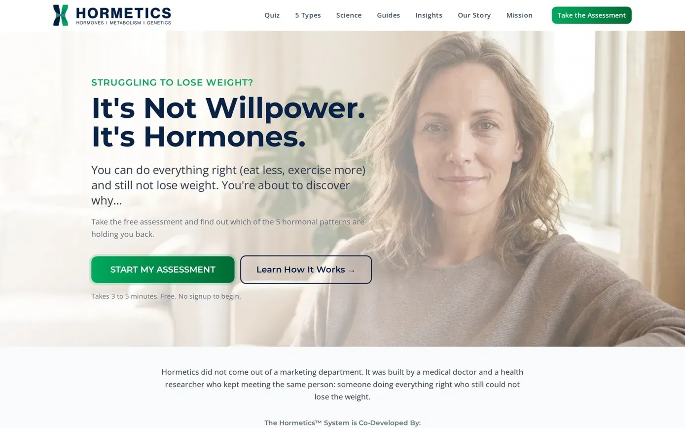 Home page of hormetics.health